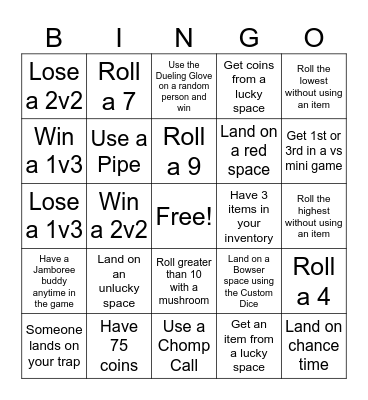 Jamboree Bingo Card