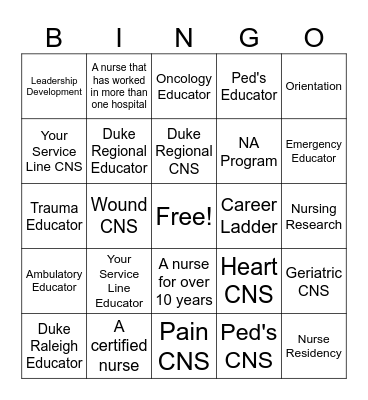 Networking Bingo Card