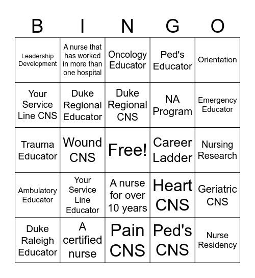 Networking Bingo Card