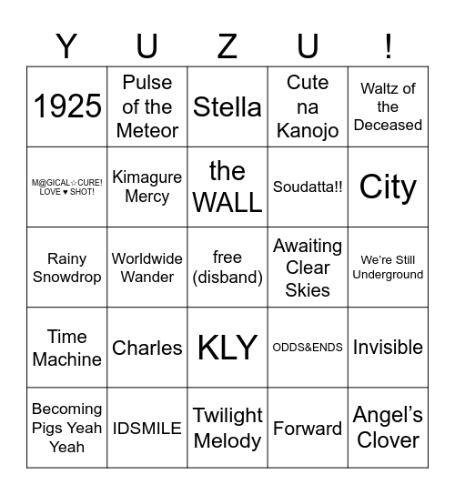 yuzu’s unchanging warmth bingo Card