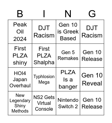 2025 Bingo Card