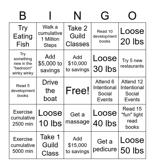 2025 Bingo Resolution - Mariah Bingo Card