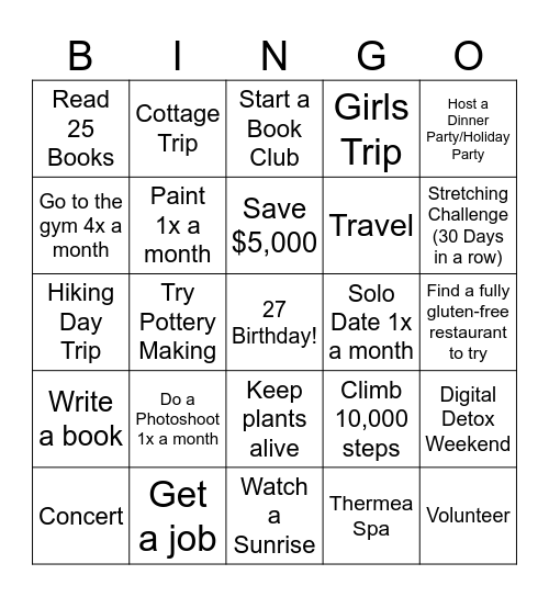 Julie's 2025 Bingo! Bingo Card