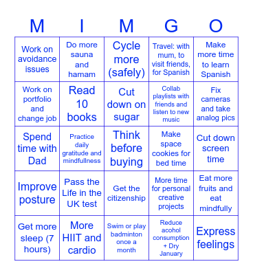 New Year New Mims Bingo Card