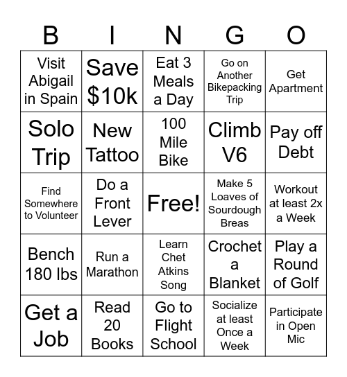 James Bingo 2025 Bingo Card