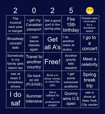 2025 Bingo Card