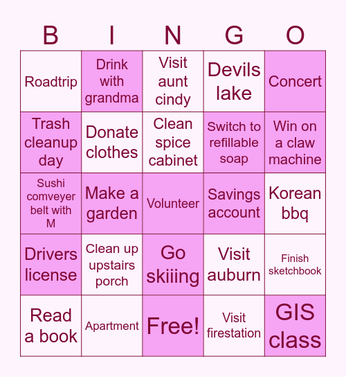 2025 Bingo Card