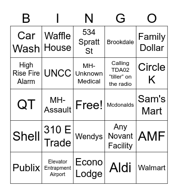 Alarm Bingo Card
