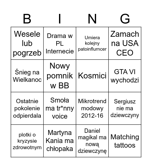 2025 Bingo Card