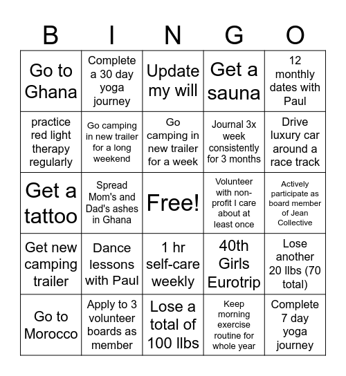 Amanda 2025 Bingo Card
