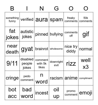 ig reels bingo Card