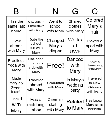 Get to Know You Bingo! Bingo Card