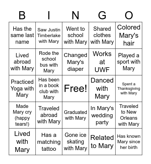 Get to Know You Bingo! Bingo Card