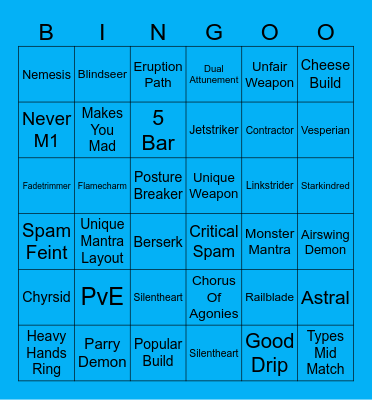 Chime Bingo Card
