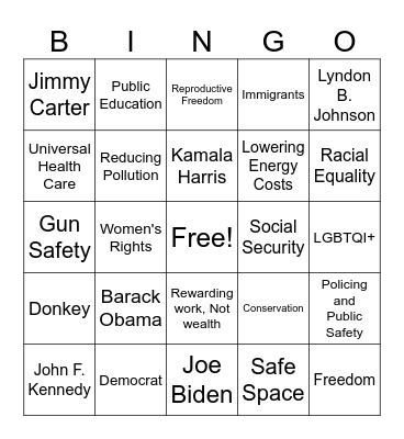 Blue Bingo Card