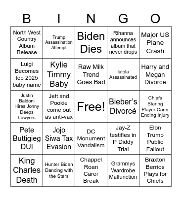 2025 Bingo Card