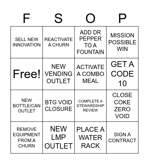 FSOP BINGO - JANUARY Bingo Card