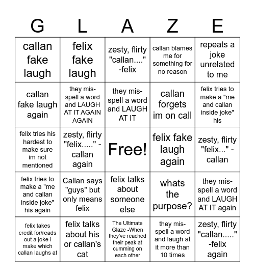 callan and felix bingo Card