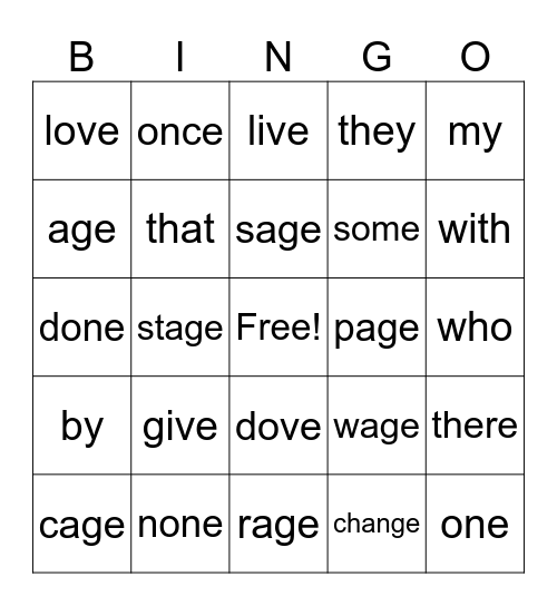 Bingo Card