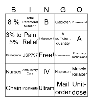 Pharmacy Tech 1  Bingo Card