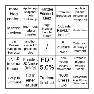 2025 Bingo Card