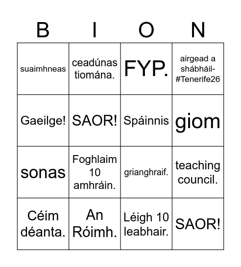 2025 biongó Bingo Card