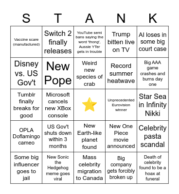 2025 Bingo Card