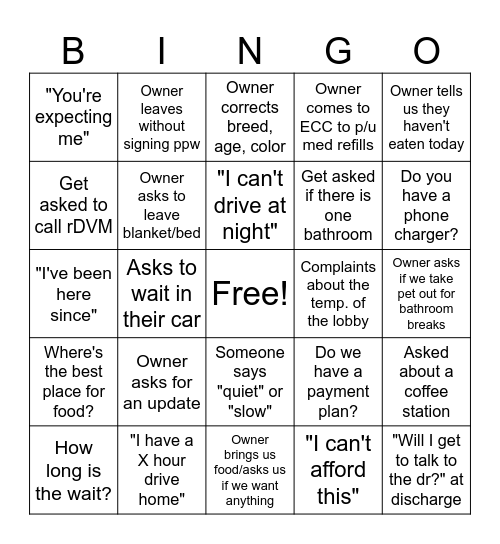 ECC BINGO Card