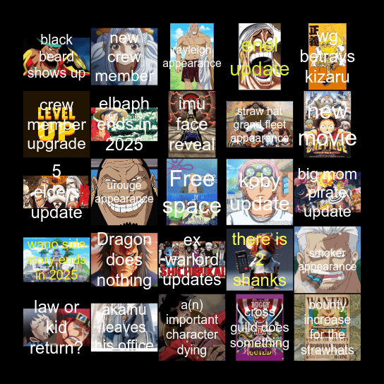 Oda loves me Bingo Card