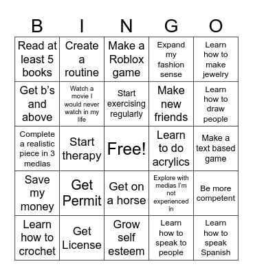 2025 Bingo Card