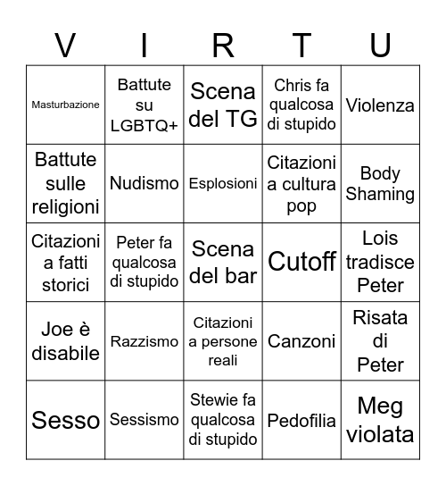 Vir tu Bingo Card