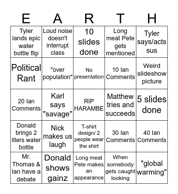 APES Bingo Card Bingo Card