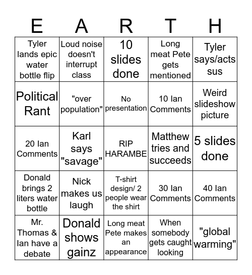 APES Bingo Card Bingo Card