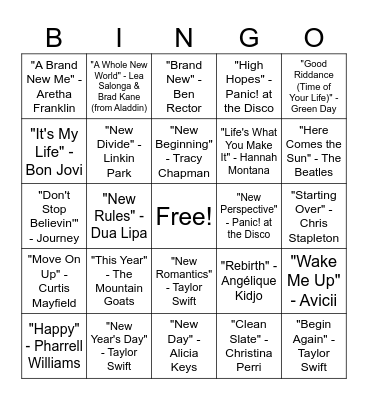 Happy 2025! Bingo Card