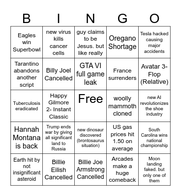 2025 Bingo Card