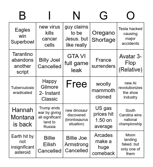 2025 Bingo Card