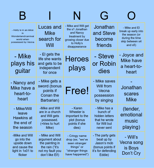 St5 Bingo Card