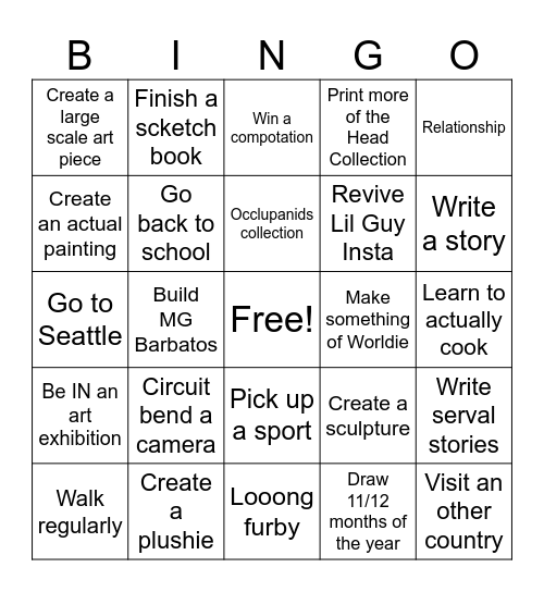 2025 Bingo Card