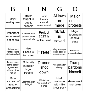 2025 BINGO Card