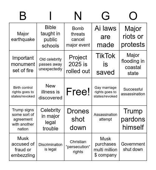 2025 BINGO Card