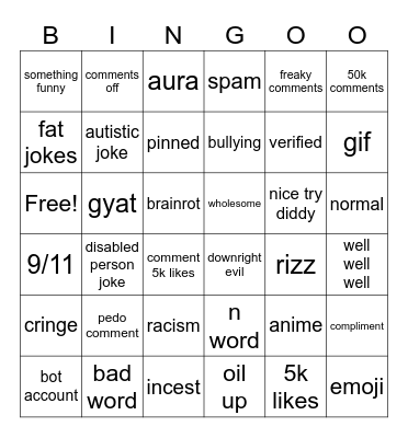 ig Bingo Card