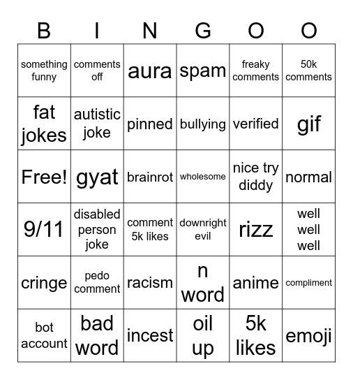 ig Bingo Card