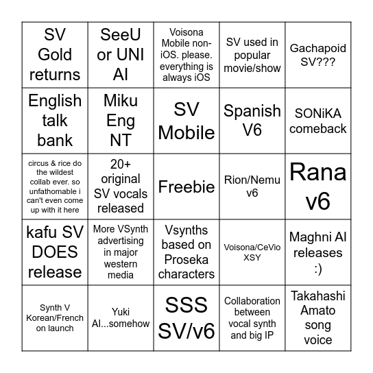 2025 Bingo Card