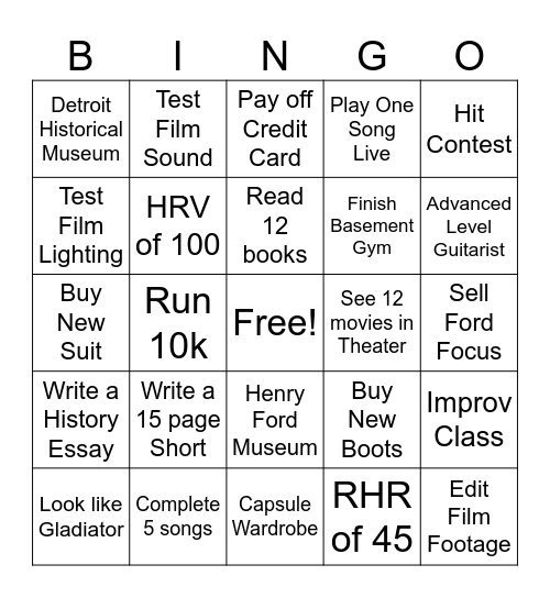 2025 BINGO Card