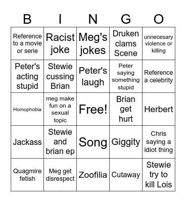 FAMILY GUY'S COMP Bingo Card