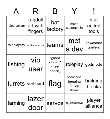TCZ Bingo Card