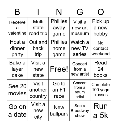 2025 Walkabout Bingo Card