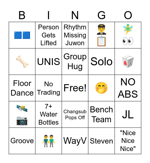 Universe League ep. 7 Bingo Card