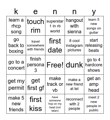 kendom Bingo Card