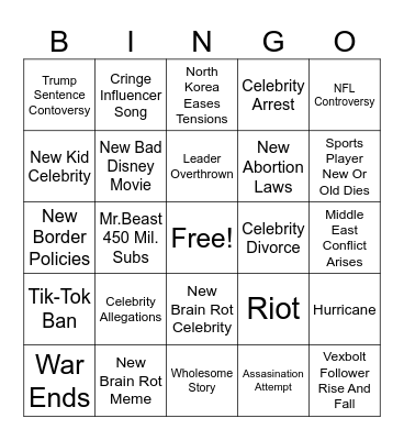 2026 Bingo Card